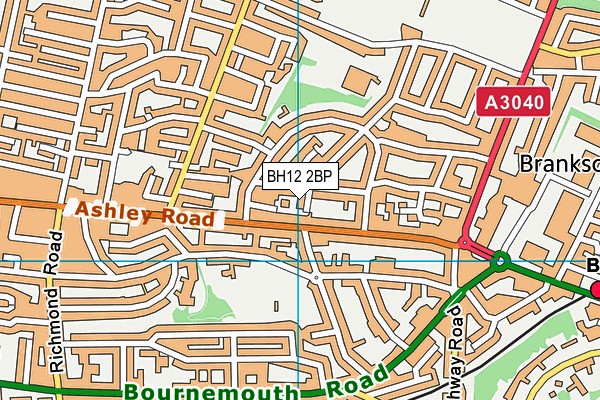 BH12 2BP map - OS VectorMap District (Ordnance Survey) BH12 2BP map - OS VectorMap District (Ordnance Survey)