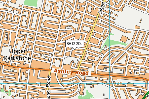 BH12 2DJ map - OS VectorMap District (Ordnance Survey) BH12 2DJ map - OS VectorMap District (Ordnance Survey)