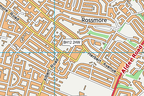 BH12 2HW map - OS VectorMap District (Ordnance Survey) BH12 2HW map - OS VectorMap District (Ordnance Survey)