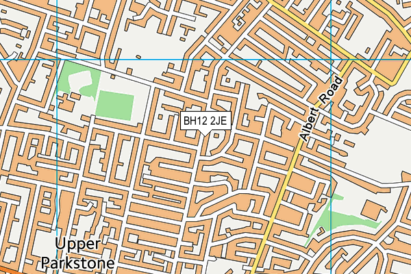 BH12 2JE map - OS VectorMap District (Ordnance Survey) BH12 2JE map - OS VectorMap District (Ordnance Survey)