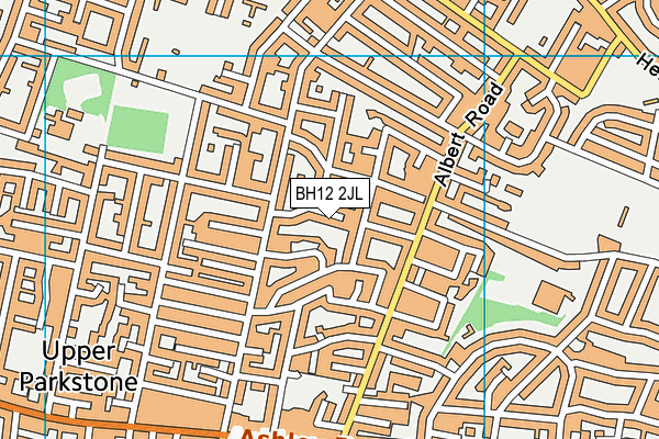BH12 2JL map - OS VectorMap District (Ordnance Survey) BH12 2JL map - OS VectorMap District (Ordnance Survey)