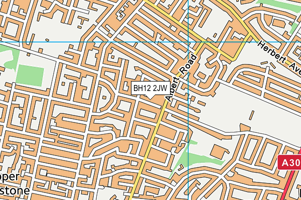 BH12 2JW map - OS VectorMap District (Ordnance Survey) BH12 2JW map - OS VectorMap District (Ordnance Survey)