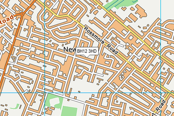 BH12 3HD map - OS VectorMap District (Ordnance Survey) BH12 3HD map - OS VectorMap District (Ordnance Survey)