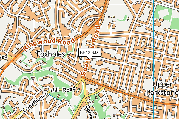 BH12 3JX map - OS VectorMap District (Ordnance Survey) BH12 3JX map - OS VectorMap District (Ordnance Survey)