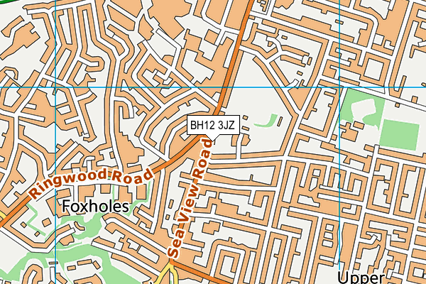 BH12 3JZ map - OS VectorMap District (Ordnance Survey) BH12 3JZ map - OS VectorMap District (Ordnance Survey)