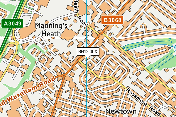 BH12 3LX map - OS VectorMap District (Ordnance Survey) BH12 3LX map - OS VectorMap District (Ordnance Survey)