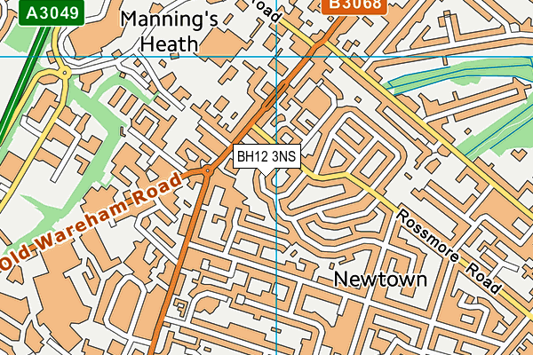 BH12 3NS map - OS VectorMap District (Ordnance Survey) BH12 3NS map - OS VectorMap District (Ordnance Survey)