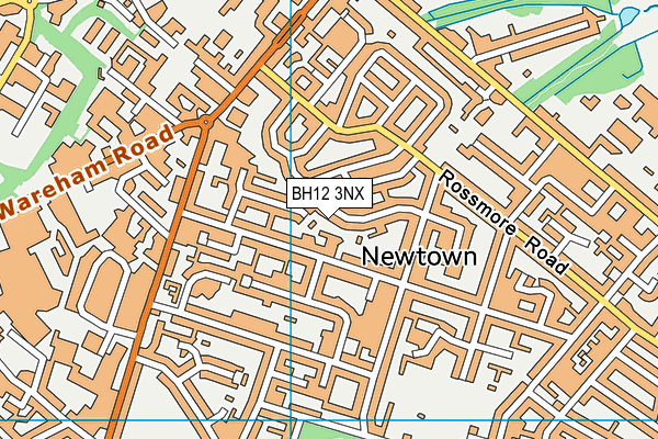 BH12 3NX map - OS VectorMap District (Ordnance Survey)
