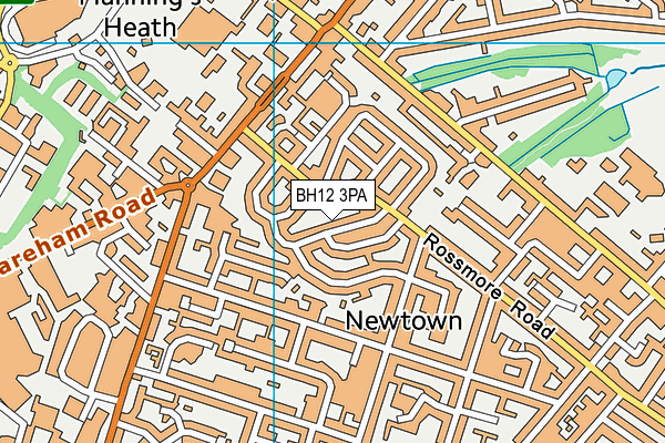 BH12 3PA map - OS VectorMap District (Ordnance Survey) BH12 3PA map - OS VectorMap District (Ordnance Survey)