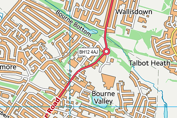 BH12 4AJ map - OS VectorMap District (Ordnance Survey)