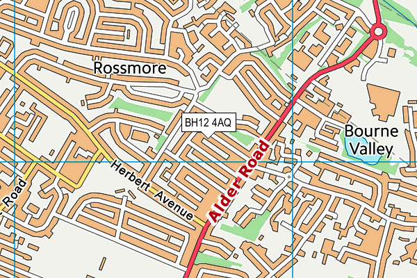 BH12 4AQ map - OS VectorMap District (Ordnance Survey)