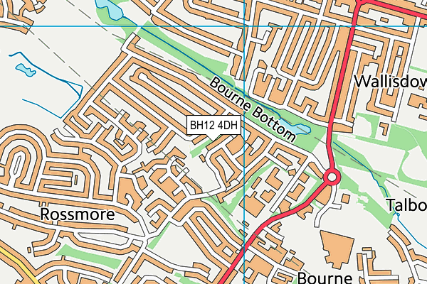 BH12 4DH map - OS VectorMap District (Ordnance Survey) BH12 4DH map - OS VectorMap District (Ordnance Survey)