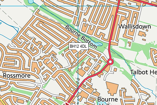 BH12 4DL map - OS VectorMap District (Ordnance Survey) BH12 4DL map - OS VectorMap District (Ordnance Survey)