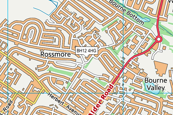 BH12 4HG map - OS VectorMap District (Ordnance Survey)