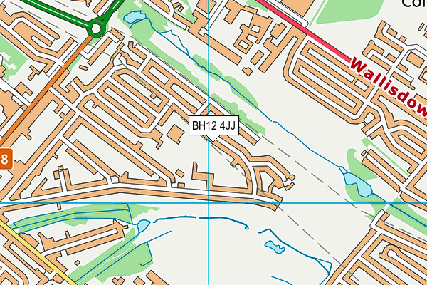 BH12 4JJ map - OS VectorMap District (Ordnance Survey) BH12 4JJ map - OS VectorMap District (Ordnance Survey)