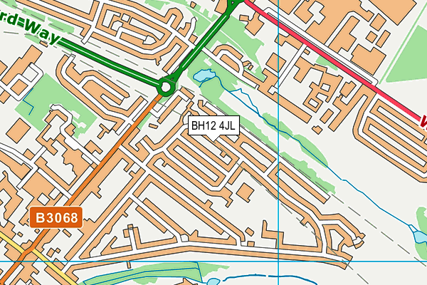 BH12 4JL map - OS VectorMap District (Ordnance Survey) BH12 4JL map - OS VectorMap District (Ordnance Survey)