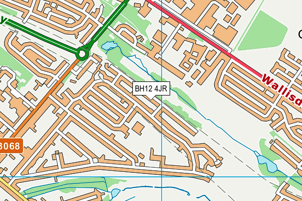 BH12 4JR map - OS VectorMap District (Ordnance Survey) BH12 4JR map - OS VectorMap District (Ordnance Survey)