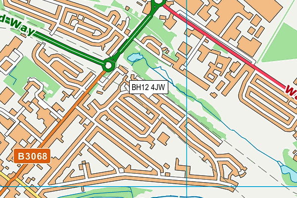 BH12 4JW map - OS VectorMap District (Ordnance Survey) BH12 4JW map - OS VectorMap District (Ordnance Survey)