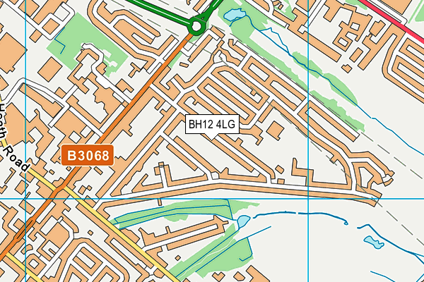 BH12 4LG map - OS VectorMap District (Ordnance Survey) BH12 4LG map - OS VectorMap District (Ordnance Survey)