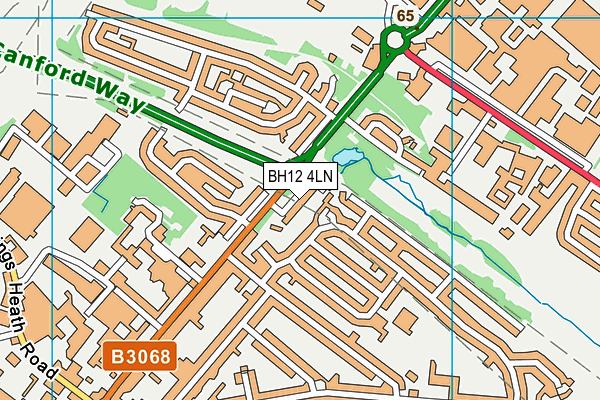BH12 4LN map - OS VectorMap District (Ordnance Survey) BH12 4LN map - OS VectorMap District (Ordnance Survey)