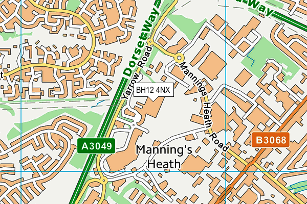 BH12 4NX map - OS VectorMap District (Ordnance Survey)