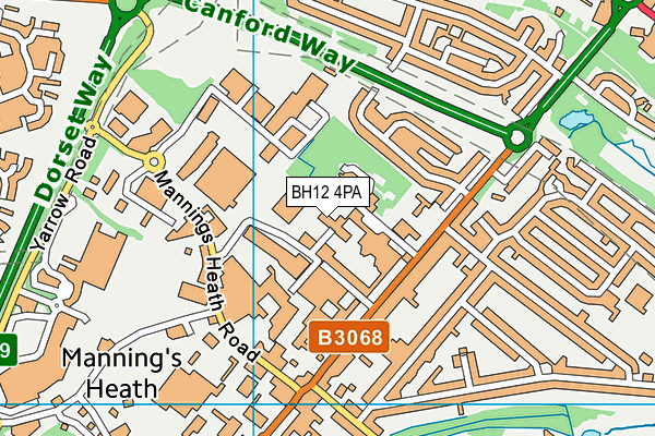BH12 4PA map - OS VectorMap District (Ordnance Survey) BH12 4PA map - OS VectorMap District (Ordnance Survey)