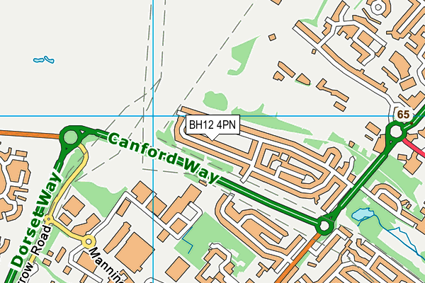 BH12 4PN map - OS VectorMap District (Ordnance Survey)