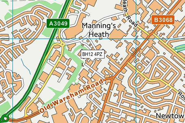BH12 4PZ map - OS VectorMap District (Ordnance Survey) BH12 4PZ map - OS VectorMap District (Ordnance Survey)