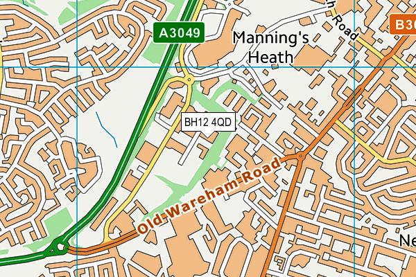 BH12 4QD map - OS VectorMap District (Ordnance Survey) BH12 4QD map - OS VectorMap District (Ordnance Survey)