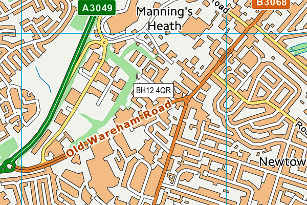 BH12 4QR map - OS VectorMap District (Ordnance Survey) BH12 4QR map - OS VectorMap District (Ordnance Survey)