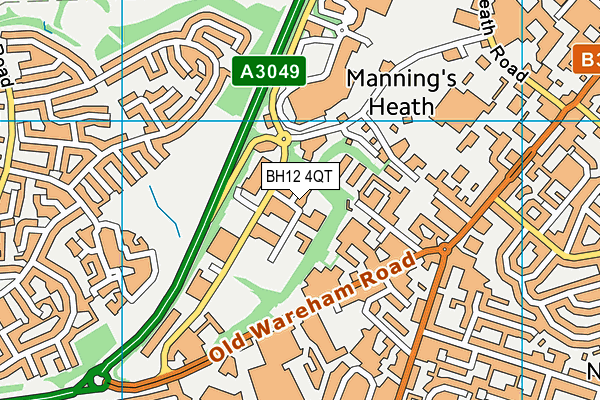 BH12 4QT map - OS VectorMap District (Ordnance Survey)