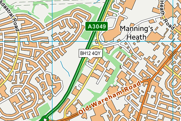 BH12 4QY map - OS VectorMap District (Ordnance Survey)