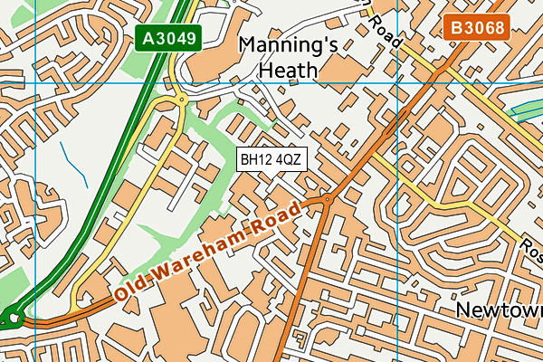 BH12 4QZ map - OS VectorMap District (Ordnance Survey) BH12 4QZ map - OS VectorMap District (Ordnance Survey)
