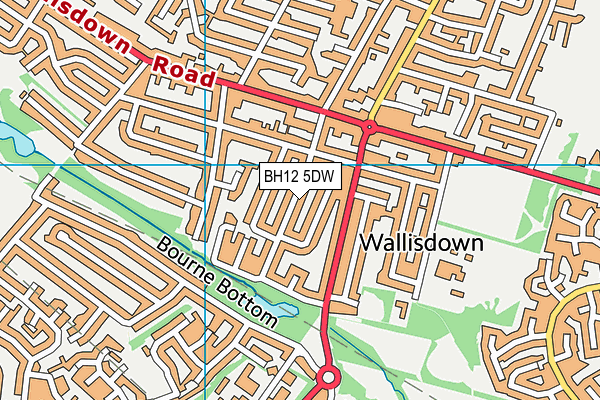 BH12 5DW map - OS VectorMap District (Ordnance Survey) BH12 5DW map - OS VectorMap District (Ordnance Survey)