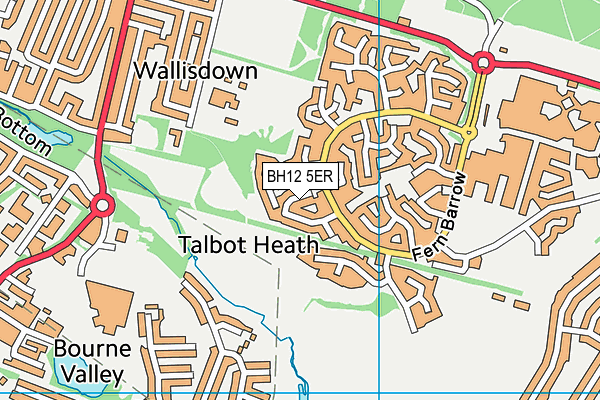 BH12 5ER map - OS VectorMap District (Ordnance Survey)