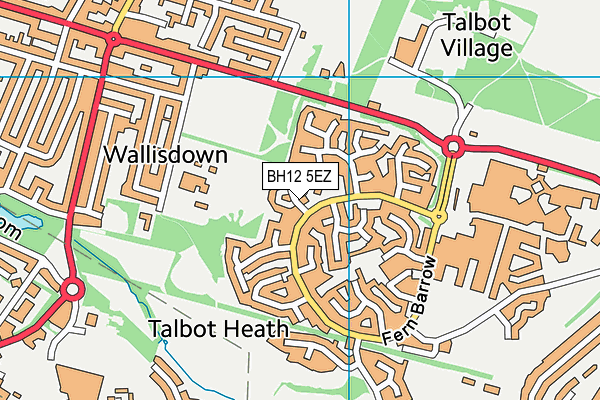 BH12 5EZ map - OS VectorMap District (Ordnance Survey)