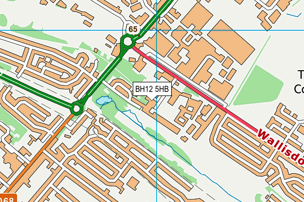 BH12 5HB map - OS VectorMap District (Ordnance Survey) BH12 5HB map - OS VectorMap District (Ordnance Survey)