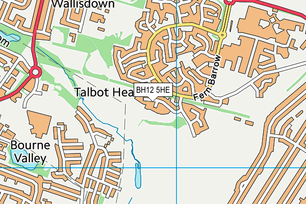BH12 5HE map - OS VectorMap District (Ordnance Survey) BH12 5HE map - OS VectorMap District (Ordnance Survey)