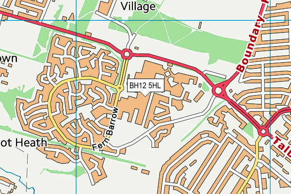 BH12 5HL map - OS VectorMap District (Ordnance Survey)