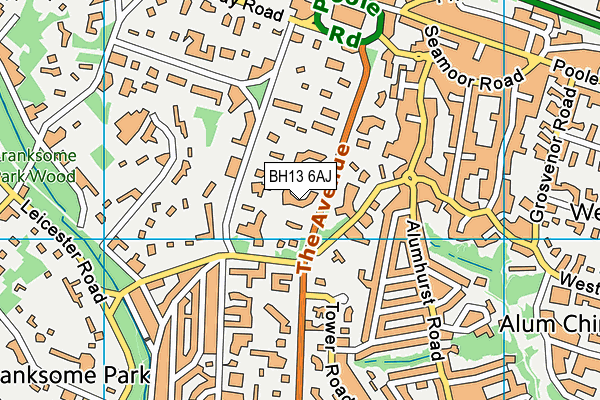 BH13 6AJ map - OS VectorMap District (Ordnance Survey)