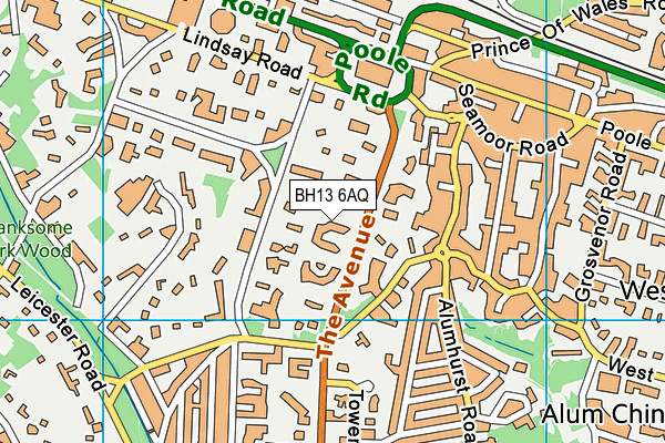 BH13 6AQ map - OS VectorMap District (Ordnance Survey) BH13 6AQ map - OS VectorMap District (Ordnance Survey)