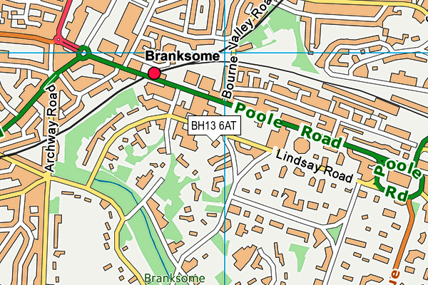 BH13 6AT map - OS VectorMap District (Ordnance Survey)