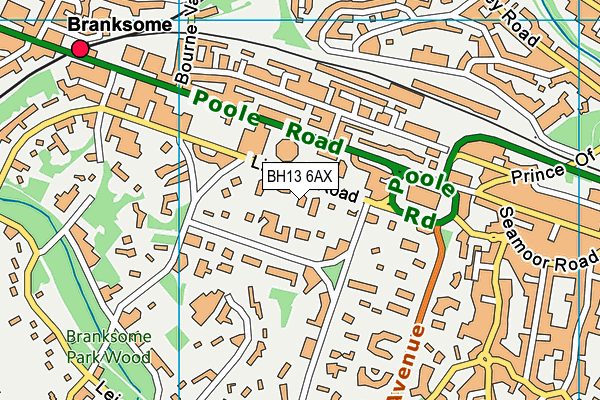 BH13 6AX map - OS VectorMap District (Ordnance Survey) BH13 6AX map - OS VectorMap District (Ordnance Survey)
