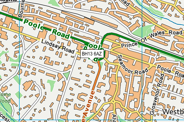 BH13 6AZ map - OS VectorMap District (Ordnance Survey) BH13 6AZ map - OS VectorMap District (Ordnance Survey)
