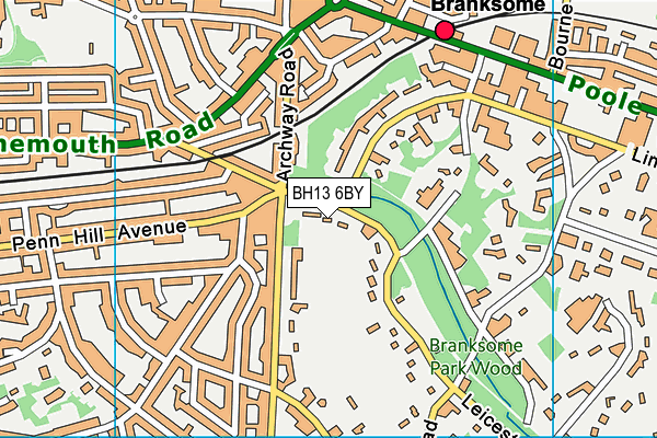 BH13 6BY map - OS VectorMap District (Ordnance Survey) BH13 6BY map - OS VectorMap District (Ordnance Survey)