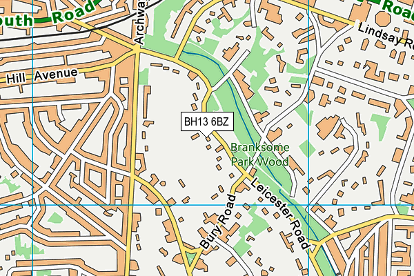 BH13 6BZ map - OS VectorMap District (Ordnance Survey) BH13 6BZ map - OS VectorMap District (Ordnance Survey)