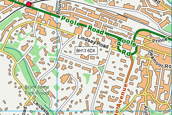 BH13 6DX map - OS VectorMap District (Ordnance Survey) BH13 6DX map - OS VectorMap District (Ordnance Survey)