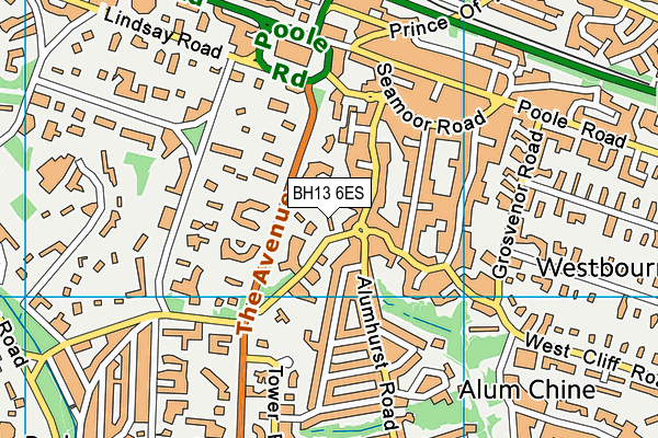 BH13 6ES map - OS VectorMap District (Ordnance Survey) BH13 6ES map - OS VectorMap District (Ordnance Survey)