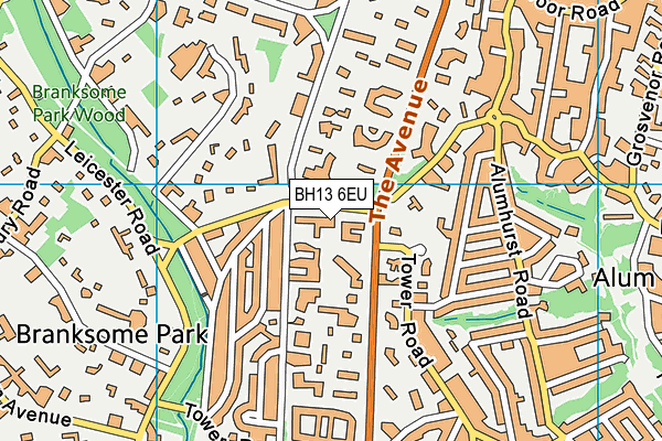 BH13 6EU map - OS VectorMap District (Ordnance Survey)