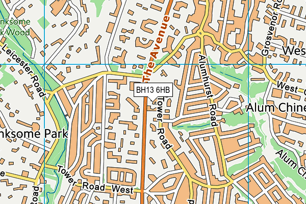 BH13 6HB map - OS VectorMap District (Ordnance Survey) BH13 6HB map - OS VectorMap District (Ordnance Survey)
